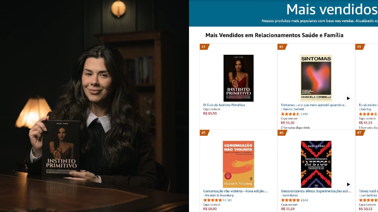 Livro brasileiro sobre relacionamentos conquista 1° lugar da Amazon, superando clássicos